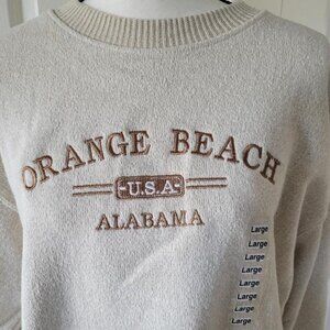 NWT Orange Beach Alabama USA Sweatshirt - Size Large (L) - Cream/Beige Color